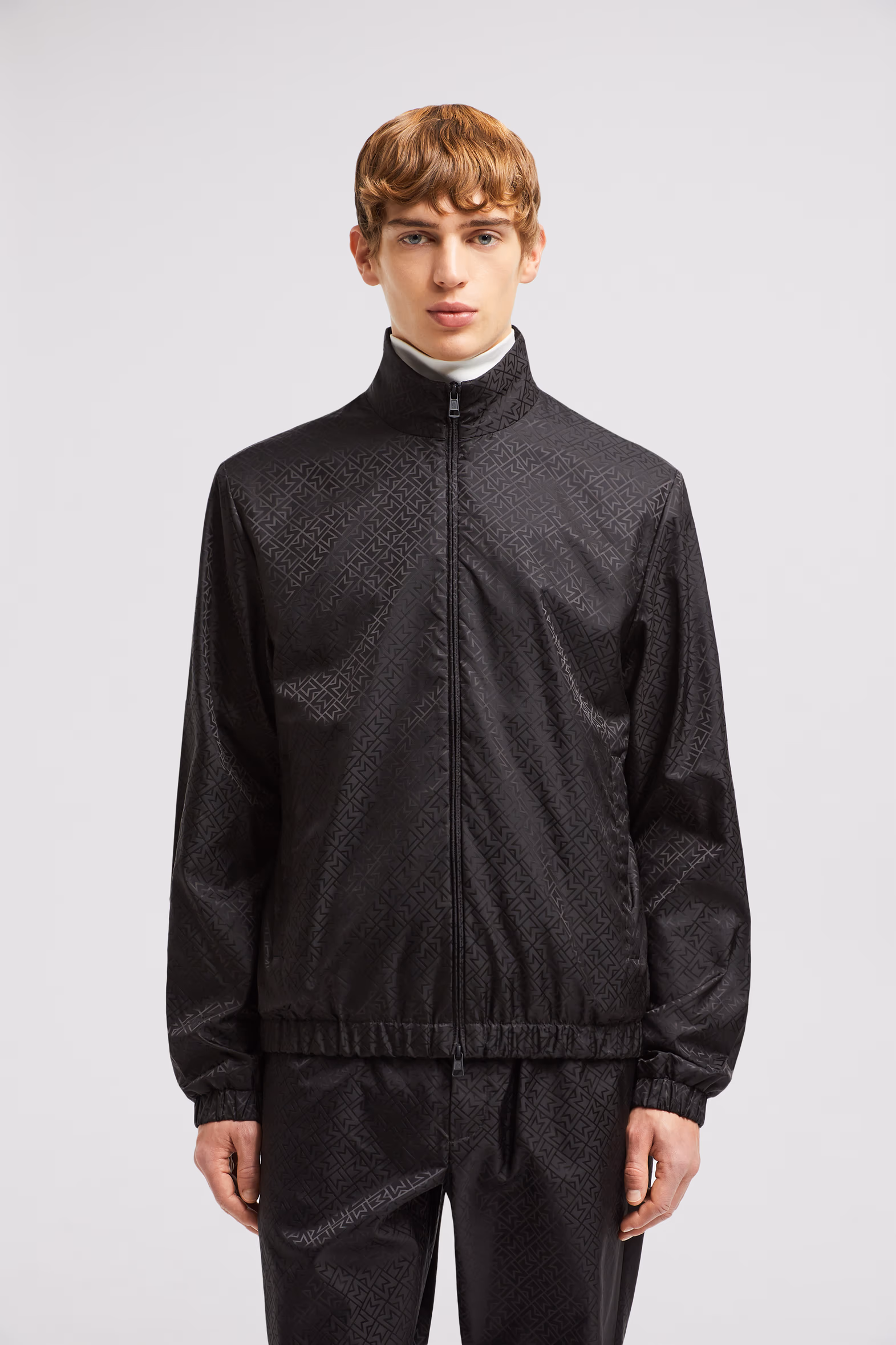 Vanoise Monogram Jacquard Windbreaker Men Black Moncler 0